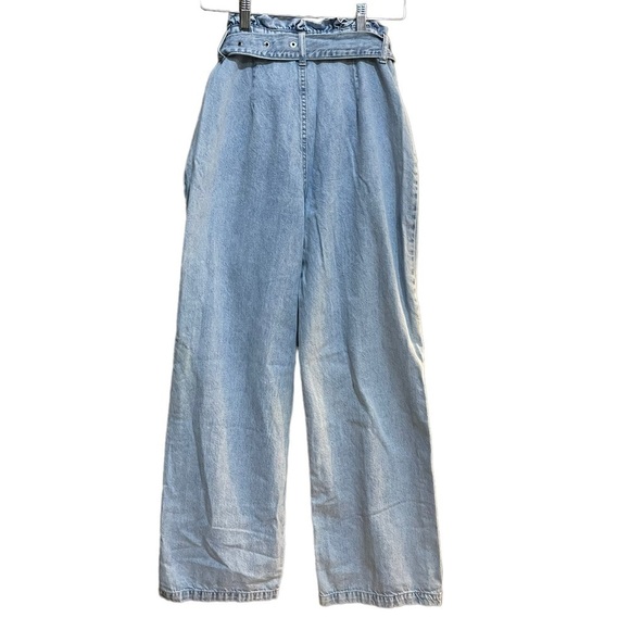 Almost Famous Jeans Paperbag Boho Wide‎ Leg Light Denim Juniors 1 - Picture 2 of 6